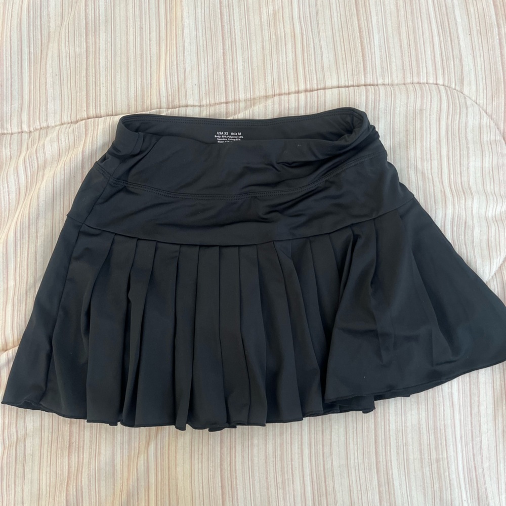 Black Pleated Tennis Skirt